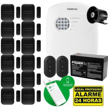 Imagem de Kit Alarme Intelbras C/ 12 Sensores Magnético Black Sem Fio