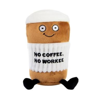 Imagem de Punchkins Coffee Plushie - No Coffee, No Workee Sassy Cup Plush, Gift for Coworkers, Sassy Food Plush Toy for Gifting