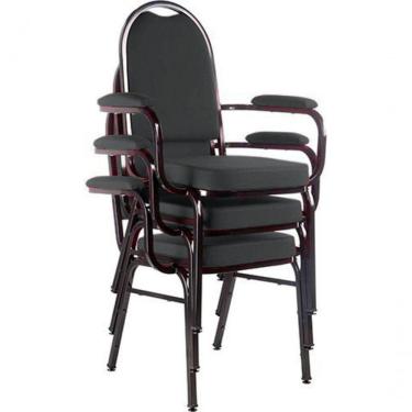 Imagem de Kit Com 3 Cadeiras Para Auditório Linha Hotel Marrom