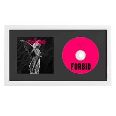 Imagem de eletecpro Moldura de CD 6,3 x 11,8, caixa de exibição clássica assinada com 2 tapetes para 4 cores, decoração de casa branca