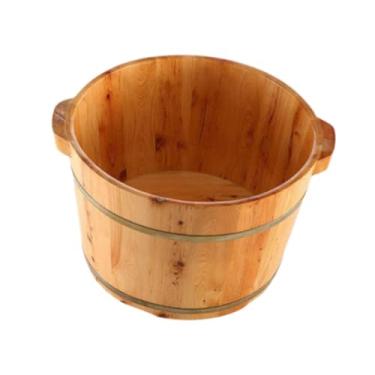 Imagem de harayaa Banheira de Bacia Banheira de Madeira Pé Altura 26cm Banhos de Lavagem Engrossar Pedicure Banho de Pés