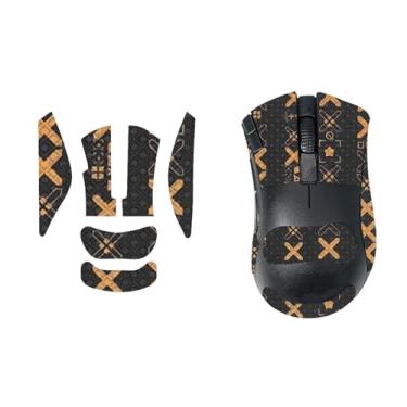 Imagem de NOUKAJU Fita adesiva para mouse com cobertura total para Razer DeathAdder V2 X HyperSpeed, fita antiderrapante para mouse, kit de atualização de mouse profissional pré-cortado resistente ao suor