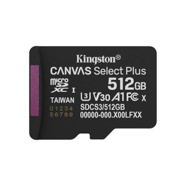 Imagem de Kingston Cartão de memória microSD Canvas Select Plus 512GB micSDXC Gen3 150R A1 pacote único sem ADP - SDCS3/512GBSP