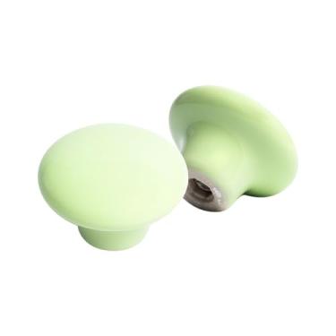 Imagem de Kit 10 Puxador Gaveta Porcelana Cerâmica Armário Móvel 38mm (Verde Claro - MPPON102)