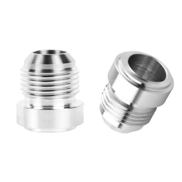 Imagem de ZNDAW 2 peças 10AN macho solda no encaixe de batom, acessórios de tanque de combustível soldáveis de alumínio macho, 10 AN solda no conector de rosca adaptador de mangueira para fluido de