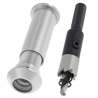 Imagem de HOJLKLD Olho mágico do visualizador de porta de 12 mm, furo de espião de latão sólido de 160 graus com broca para portas de 3,5 a 6 cm, visualizador de olho de porta de 1,27 cm para hotel de