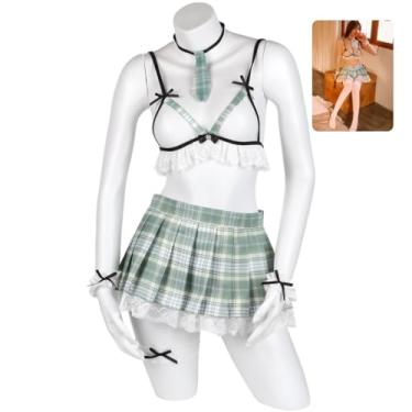Imagem de Chewtoyo Roupas femininas sensuais, lingerie, cosplay, uniforme, escola, meninas, jk, saia plissada para faculdade, escola, xadrez