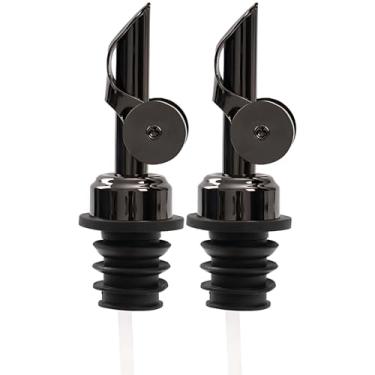 Imagem de LUMINFLY Dispensador automático de óleo de vidro com 2 peças com aço inoxidável, líquidos e vinagre para azeite de oliva, fácil de limpar e instalar, fluxo ajustável à prova de vazamento