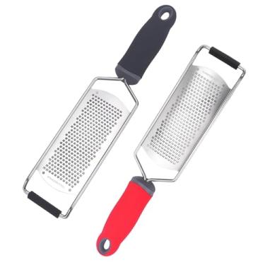 Imagem de LUMINFLY 2 raladores de aço inoxidável para queijo, cortador de raspador para limão, gengibre, alho, chocolate, 30 cm de comprimento com alça antiderrapante