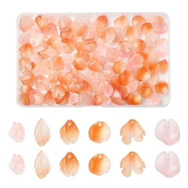 Imagem de MakemadeDIY 120 peças pingentes de vidro de pétalas para fazer pulseiras, lindos pingentes de flores coloridas AB transparentes kit de fabricação de joias para colares, brincos, artesanato