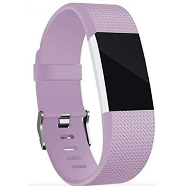 Imagem de PANDA BOBO Pulseiras esportivas compatíveis com Fitbit Charge 2, pulseiras clássicas ajustáveis (roxo claro, pequeno)