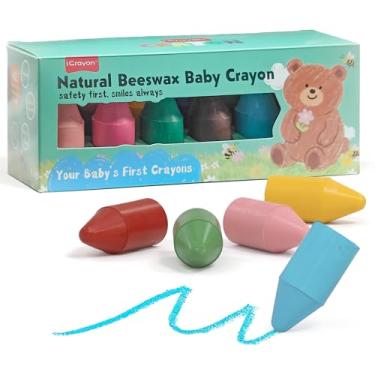 Imagem de iCrayon Giz de cera de soja para crianças, 12 cores