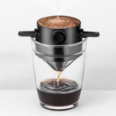 Imagem de Mini Coador De Café Portátil Inox Pequeno Reutilizável - Individual