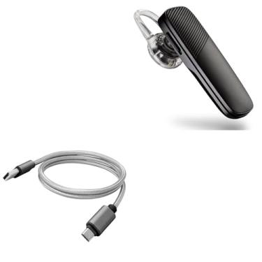 Imagem de Cabo Plantronics Explorer 500, BoxWave [Micro USB DuraCable] Cabo de carregamento Micro USB trançado para Plantronics Explorer 500 – Cinza espacial