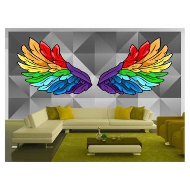 Imagem de Papel De Parede 3D Arte Asas Selfie Insta Cores 3,5M Tra252 - Você Dec