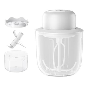 Imagem de Batedor elétrico de ovos recarregável via USB liquidificador café misturador leite doméstico espumador alimentos com design vertical potente copo qualidade alimentar um botão