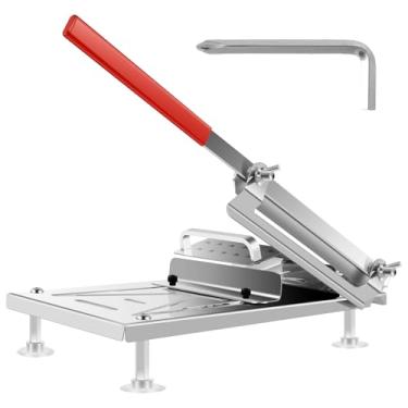 Imagem de Cortador de carne congelado de aço inoxidável cortador de carne ajustável fatiador manual eficiente alimentos fácil de usar cutelos vegetais práticos para casa