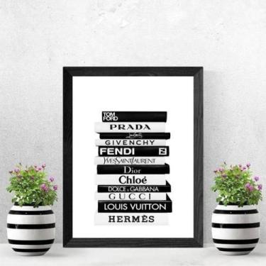 Imagem de Quadro Livros Da Moda Fashion 24X18Cm - Com Vidro - Quadros On-Line
