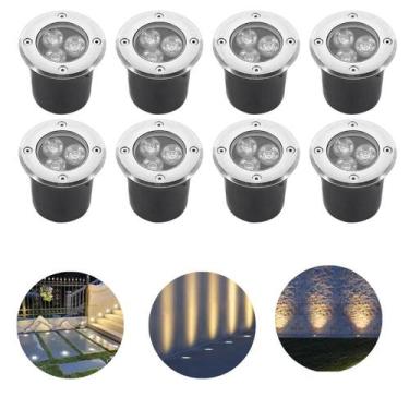 Imagem de 8 Balizadores Spot Blindado Led Smd 3W Branco Quente Bivolt - Mgc