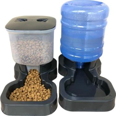 Imagem de Kit Comedouro e Bebedouro para Cachorro Cães e Gatos Automático Grande Porte (Preto)