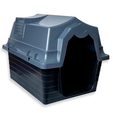 Imagem de Casinha de Cachorro Grande e Medio Porte Desmontavel Casa Plastica com Proteção UV Resistente(Cinza)