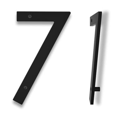 Imagem de Números de casa de 25 cm para ambientes externos modernos | Números de casas grandes para atividades ao ar livre | Números de endereço pretos Números/placas de endereço residencial à prova de ferrugem