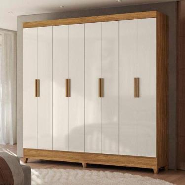 Imagem de Guarda Roupa Casal Ambiente Marajó 8 Portas Freijó Off White - Moval -
