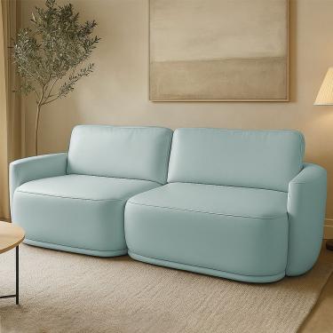 Imagem de Sofá 2 Lugares Orgânico 234cm Modulado Para Sala Brumma Bouclê K01 - D'rossi Cor Azul