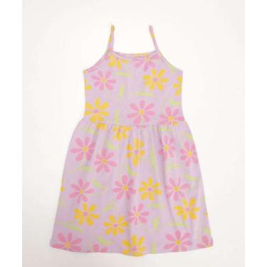 Imagem de Vestido Infantil Alças Finas Floral Marisa Tam 4 a 10-03044, 10, Roxo