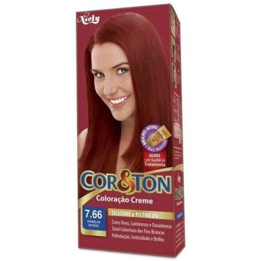 Imagem de Tintura Cor E Ton Kit Medio Vermelho Intenso 7.66 - Cor&Ton