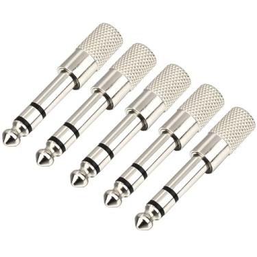 Imagem de Kit 05 Plug Adaptador P2 P10 Estéreo Conector Cromado