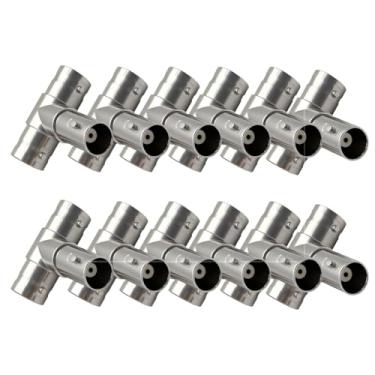Imagem de Ulightfire Divisor BNC 1 fêmea para 2 acopladores fêmeas, adaptador de plugue BNC de 3 vias, conector coaxial em forma de T 1 em 2 saídas para antena, CCTV, DVR, câmera, pacote com 12
