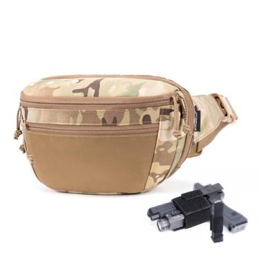 Imagem de SHANGRI-LA Pochete tática oculta para homens e mulheres, bolsa de cintura CCW discreta, com coldre de pistola e suporte para mag, multiuso para caminhadas, viagens, EDC, MC