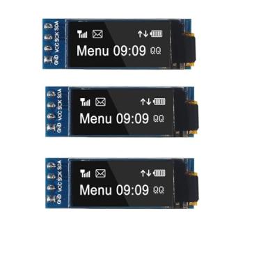 Imagem de 3 peças de 2.3 cm I2C SSD1306 128x32 Pixels IIC 3,3V 5V Branco Character Display 4 pinos compatíveis com Arduino ESP32 ESP8266 AVR PIC STM32 e para Raspberry Pi