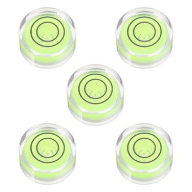 Imagem de PATIKIL 5 peças de nível de bolha redonda 20 x 9 mm mini circular Bullseye Spirit Levels ferramentas de layout para nivelar câmera tripé telescópio oficina toca-discos quadro de fotos, verde