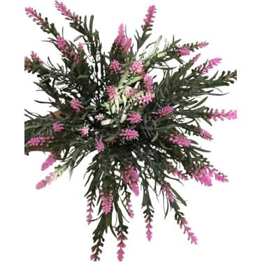 Imagem de KINDU -2 Buquê de Lavanda – 36 cm | 7 Galhos com Folhagem | Arranjo Artificial Decorativo (Rosa)