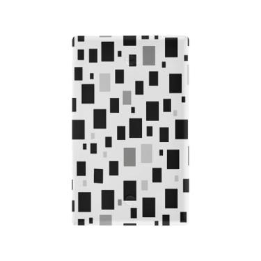 Imagem de Wassud Placa de cobertura de interruptor de luz quadrada preta e branca capas decorativas de tomada para tomadas elétricas em branco 11 x 7 cm