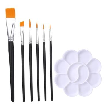 Imagem de predolo Conjunto de 6 Pincéis Profissionais para Pintura Facial com Cerdas de Nylon e Paleta, Ideais para Artistas, para Maquiagem de Unhas, Cosplay e Festas.