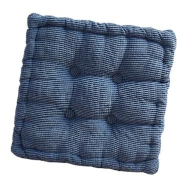 Imagem de Fenteer Almofada de assento em formato de biscoito, macia, fofa, almofada de chão em formato de biscoito, para escritório, sala de estar, Azul