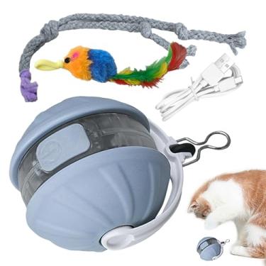Imagem de Brinquedo Interativo Automático para Gatos,Jogos Automáticos De Enriquecimento E Exercício - Bola Rolante Inteligente com Evitação de Obstáculos | Para Casa Sala de Estar Viagens Atividade Pós-refeiçã