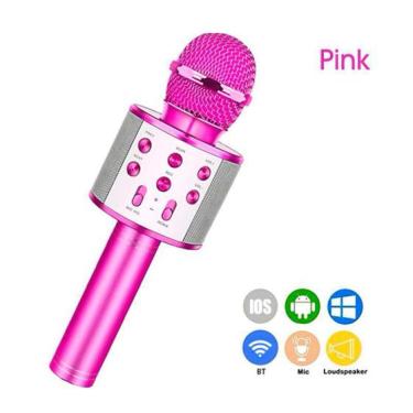 Imagem de Microfone - Bluetooth Karaoke - Star Voice - Rosa Pink LUMINUS IMPORTACAO E
