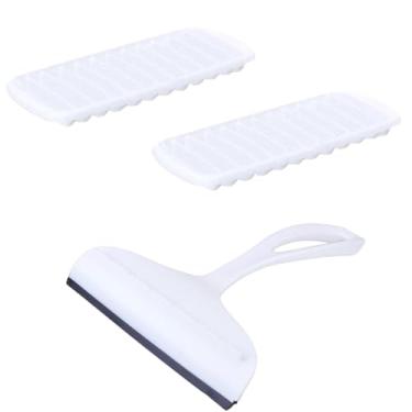 Imagem de Kit 1 Rodo de pia Branco e 2 Forma de gelo Plástico