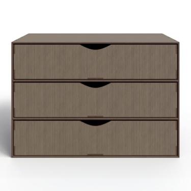 Imagem de Organizador Gaveteiro 3 Gavetas Marrom Para Office Porta Folha A4 MDF Arquivo de Mesa