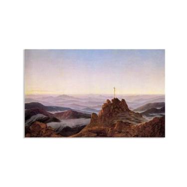 Imagem de Morning in Riesengebirge por Caspar David Friedrich Impressões em tela Well Decor The World Classic Art Reproduções de arte grande giclee arte de parede para sala de estar decoração de casa 80 x 50 cm