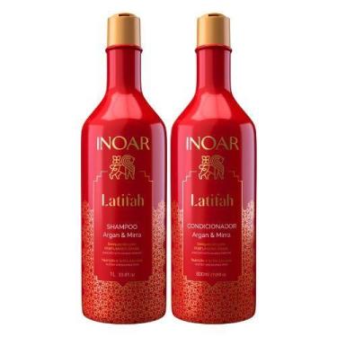 Imagem de Kit Inoar Latifah Argan e Mirra Shampoo 1L + Condicionador 800ml
