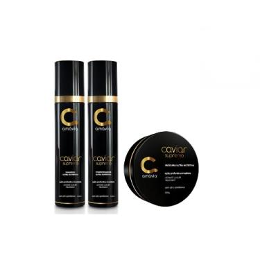 Imagem de Kit Caviar Supremo Amavia Shampoo Condicionador Máscara Hair
