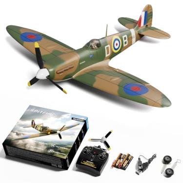 Imagem de volantexrc Brushless RC Plane, 4 Channel Remote Control Airplane Fighter Spitfire RTF with Aileron, Gyro, Aerobatics & 3 Modes Easy to Fly, Hobby Radio Controlled Aircraft for Beginners