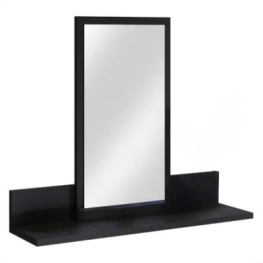 Imagem de Espelheira Suspensa Armário Organizador Para Banheiro Quarto Closet espelheira banheiro(Preto)