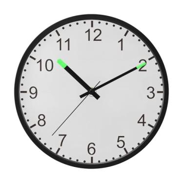 Imagem de ODAWA Relógio de parede cinza prateado com luz noturna relógio de parede de 30 cm sem tique-taque para quarto, cozinha, escritório, sala de aula