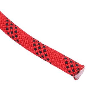 Imagem de Cryfokt Cordão Paracord de 12 Mm para Serviço Pesado Com Mosquetão para Corda de Escalada | 2100kg de Força | Sobrevivência Ao Ar Livre, Camping, Caça, Pesca | Vermelho, 32,8 Pés (20m)